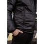 Теплая куртка мужская весенняя осенняя стеганая кожзам черная | Демисезонные мужские куртки