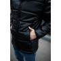 Теплая куртка мужская весенняя осенняя стеганая кожзам черная | Демисезонные мужские куртки