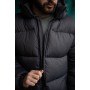 Комфортная куртка мужская пуховик теплая зима стеганая с капюшоном серая | Зимние мужские куртки