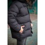 Комфортная куртка мужская пуховик теплая зима стеганая с капюшоном серая | Зимние мужские куртки