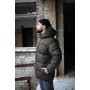 Комфортная куртка мужская пуховик теплая зимняя с капюшоном хаки | Куртки мужские зима