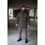 Комфортна куртка чоловіча пуховик тепла зимова з капюшоном хакі | Куртки чоловічі зима