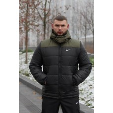 Удобная куртка мужская пуховик теплая зима стеганая с капюшоном черная | Зимние мужские куртки