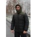 Удобная куртка мужская пуховик теплая зима стеганая с капюшоном черная | Зимние мужские куртки