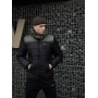 Комфортна куртка чоловіча пуховик тепла зимня стьобана з капюшоном чорна | Зимові чоловічі куртки