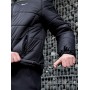 Комфортна куртка чоловіча пуховик тепла зимня стьобана з капюшоном чорна | Зимові чоловічі куртки