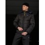 Зручна куртка чоловіча пуховик тепла зимня стьобана з капюшоном чорна | Куртки чоловічі зима