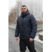 Удобная куртка мужская пуховик теплая зимняя стеганая с капюшоном синяя | Куртки мужские зима