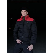 Зручна куртка чоловіча пуховик тепла зима стьобана з капюшоном чорна | Зимові чоловічі куртки