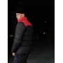 Зручна куртка чоловіча пуховик тепла зима стьобана з капюшоном чорна | Зимові чоловічі куртки