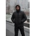 Комфортная куртка мужская пуховик теплая зима стеганая с капюшоном черная | Зимние мужские куртки