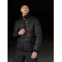 Комфортна куртка чоловіча пуховик тепла зима стьобана з капюшоном чорна / Куртки чоловічі зима