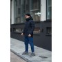 Комфортна куртка чоловіча тепла зима пуховик з капюшоном синя | Зимові чоловічі куртки