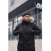 Удобная куртка мужская пуховик теплая зимняя парка с капюшоном с мехом черная | Зимние мужские куртки