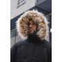 Куртка чоловіча пуховик тепла зимова парка з капюшоном з хутром чорна | Зимові чоловічі куртки
