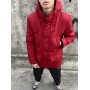 Зручна куртка чоловіча пуховик тепла зимова парка з капюшоном червона | Зимові чоловічі куртки