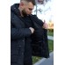 Удобная куртка мужская пуховик теплая зима парка с капюшоном черная | Куртки мужские зима
