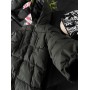 Комфортна куртка чоловіча пуховик тепла зима стьобана з капюшоном кольору хакі | Зимові чоловічі куртки