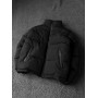 Комфортна куртка чоловіча пуховик тепла зимня стьобана з капюшоном чорна | Куртки чоловічі зима