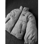 Зручна куртка чоловіча пуховик тепла зима стьобана з капюшоном сіра | Зимові чоловічі куртки