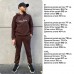 Стильный спортивный костюм для мужчин с капюшоном худи и штаны цвет Коричневый тепллый