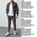 Модный мужской спортивный костюм без капюшона бомбер на молнии и штаны черный весна-осень